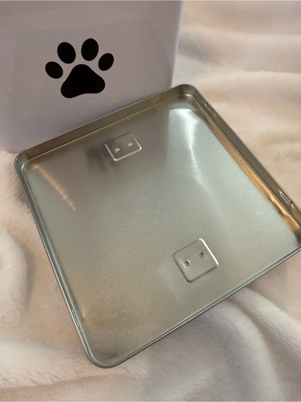 Pet Food Storage Canister with Scoop - White